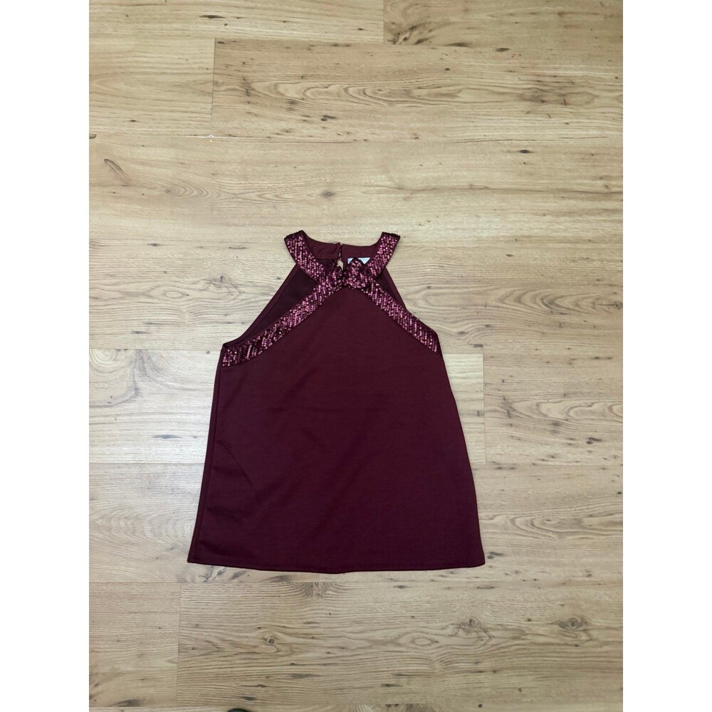 Cupio Blush Burgundy Sequin Halter Top